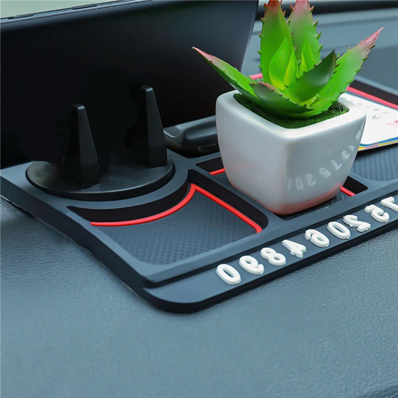 Car Anti-Slip Mat - Silicone Dashboard Pad for Secure Phone Holding