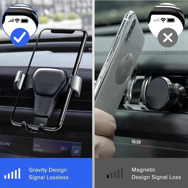 Universal Gravity Car Air Vent Phone Holder for iPhone 14 & Xiaomi