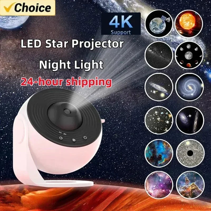 Galaxy Star Projector 13-in-1 360° Aurora Night Light for Bedrooms - An Ideal Gift for Children and Adults