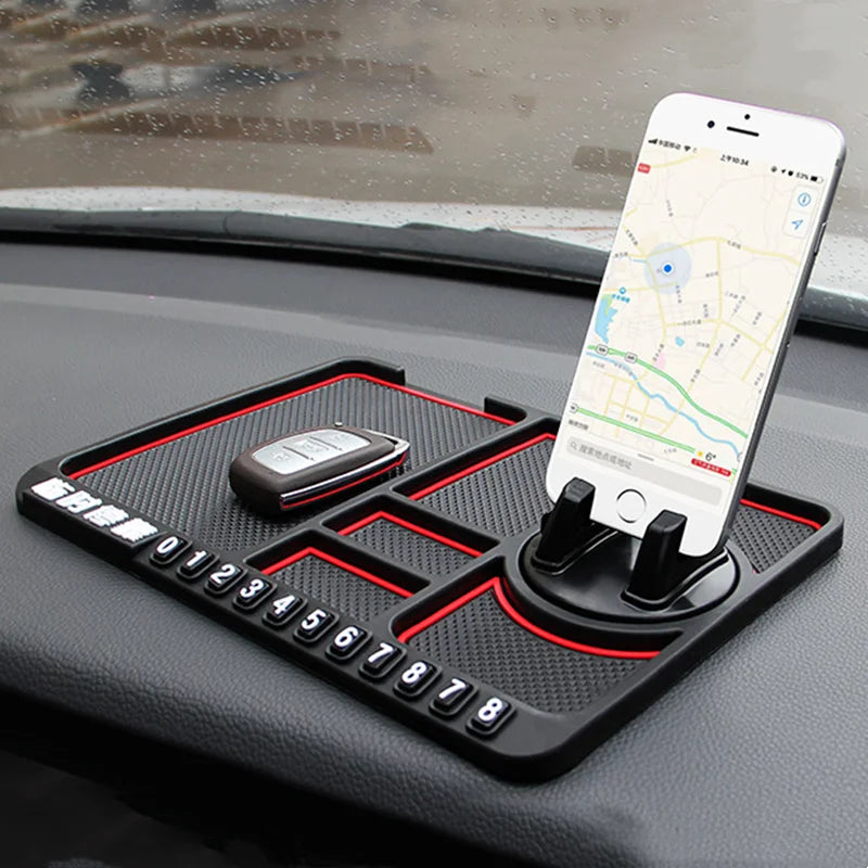 Car Anti-Slip Mat - Silicone Dashboard Pad for Secure Phone Holding