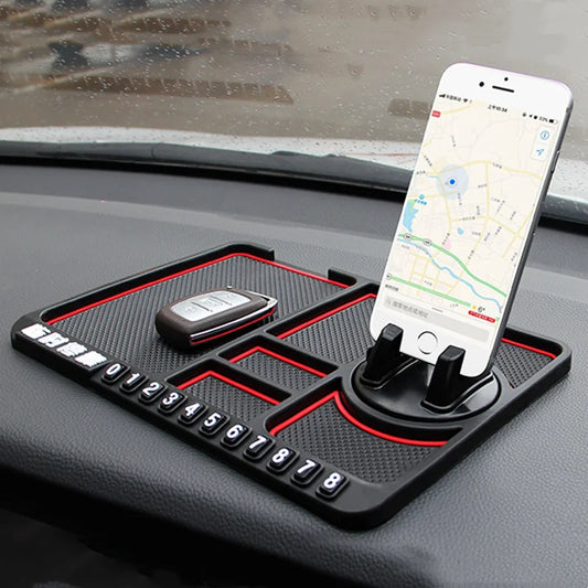 Car Anti-Slip Mat - Silicone Dashboard Pad for Secure Phone Holding