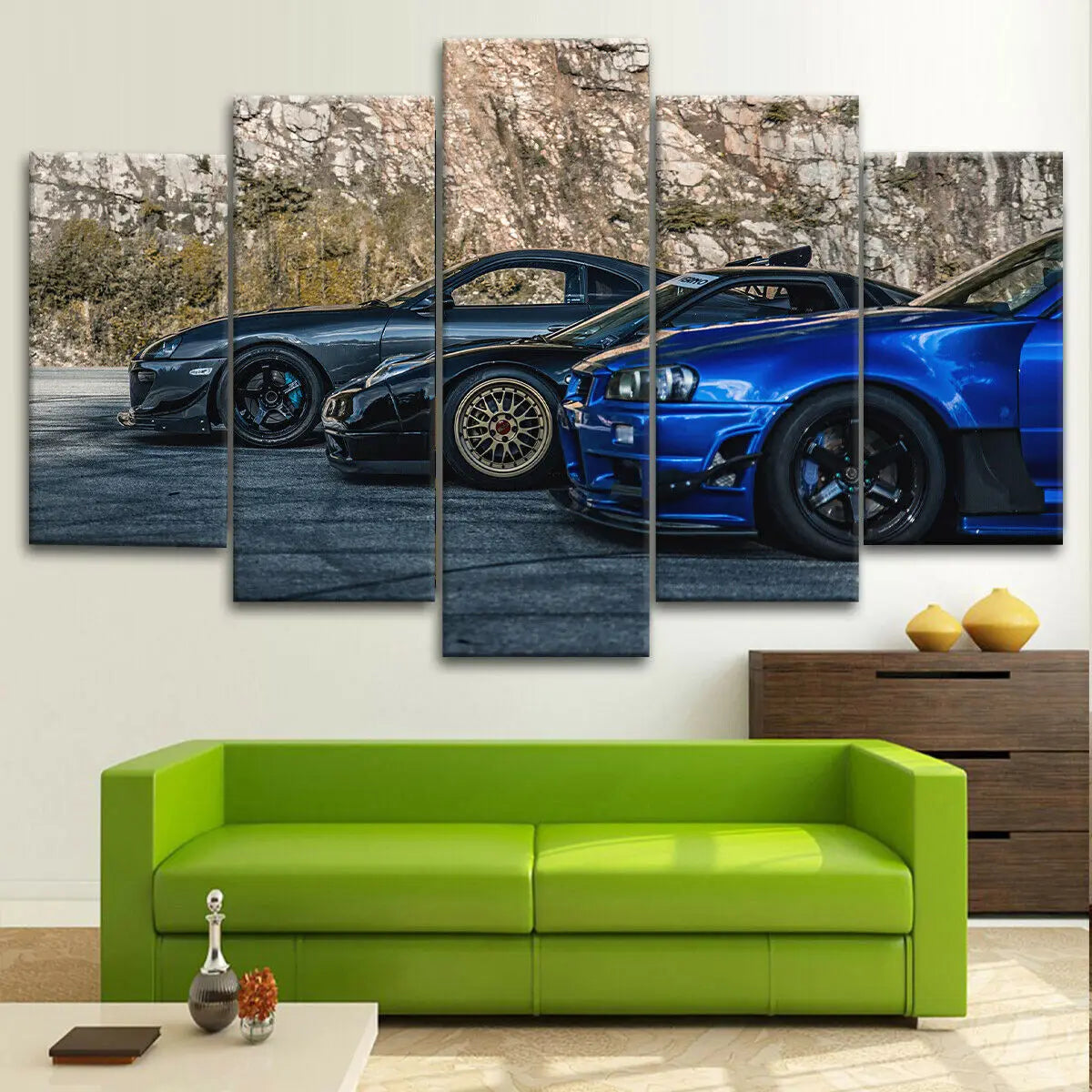 5-Piece JDM Skyline and Supra Canvas Artwork for Living Room or Bedroom Decoration