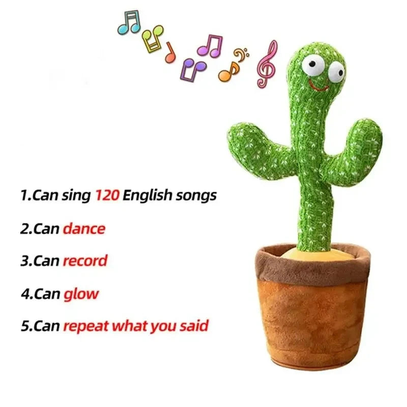 Dancing Cactus Toy: Interactive Plush Speaker with Repeat Talking and Singing Features for Engaging Entertainment