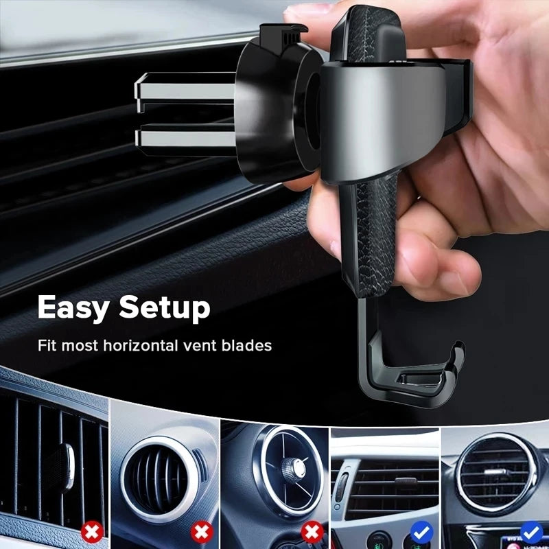 Universal Gravity Car Air Vent Phone Holder for iPhone 14 & Xiaomi